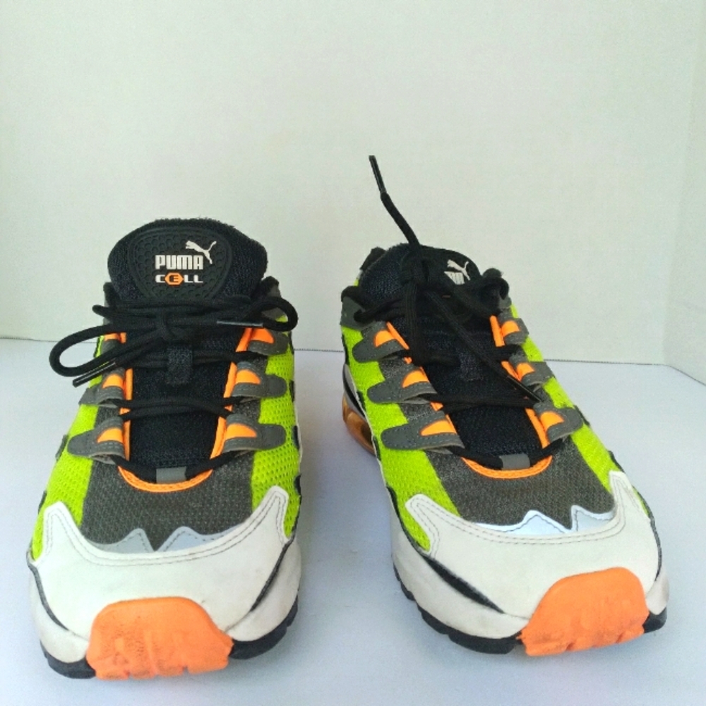 Puma Cell Sneakers Athletic Running‎ Shoes Neon Green Accents Comfy